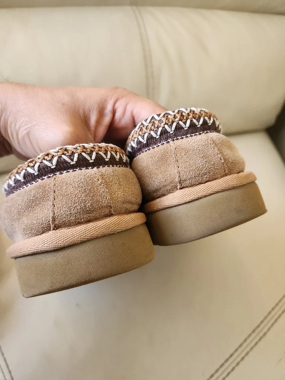 UGG Men’s Suede Slip-On Loafers in Chestnut Brown